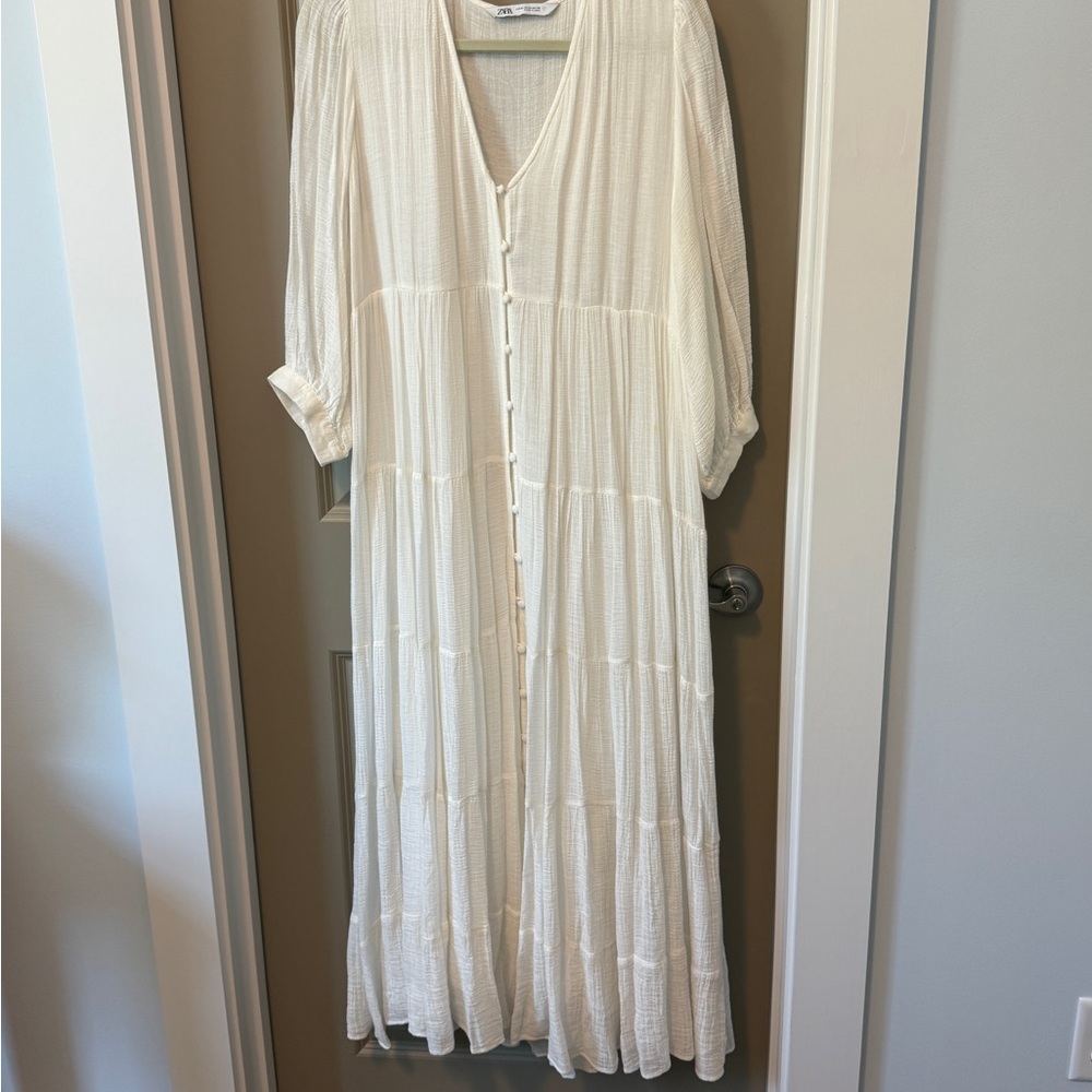 Zara Cream Tiered Sundress